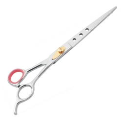 Perforated Pet Grooming Shears with Finger Rest