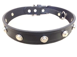 Dog Collar Black color with silver dots 