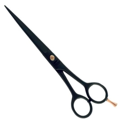 Full Balck Hair trimming scissors feature convex edges allowing a smooth cutting experience for both wet and dry hair 