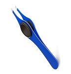  Professional-grade stainless steel eyebrow tweezer with wide comfort grip and perfectly angled.